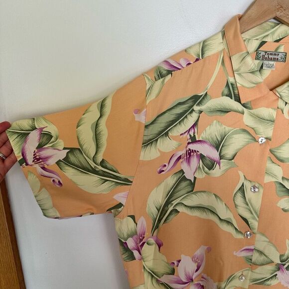 Tommy Bahama Women’s Vintage Fuzzy Peach Silk Tropical Floral Print Wrap Skirt B - Picture 5 of 14